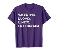 Nome Valentino. l'Uomo. Il Mito. La Leggenda Maglietta, Uomo, Viola, XL