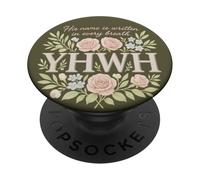 Nome YHWH scritto in ogni respiro Fede floreale PopSockets PopGrip Adesivo