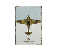 NOMELY Battle of Britain Trilogy World War 2 Fighter Planes Novità Hot Coffee Metal Tin Signs Retro Plate Desserts Shop Cafe Decor Farmhouse Sign Living Decor Welcome Sign Home Decor 20,3 x 30,5 cm