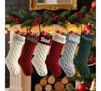 Nomi personalizzati 18" calze di Natale lavorate a maglia, calza su misura di Natale della famiglia per la decorazione del camino