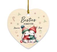 Nomi personalizzati Besties Forever Christmas Ornament Decoration 2025, Best Friend Forever Christmas Ornament Keepsake, Personalizzati Friends Bunny Ornamenti Albero di Natale da appendere, Regali di