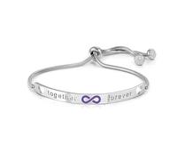 Nomination® Bracciale Donna - Collezione Messaggiamo, Acciaio e Zirconi, Scritta Together forever, Simbolo Infinito in Smalto Viola, Lunghezza 14-20 cm, Chiusura Scorrevole, Idea Regalo Coppia