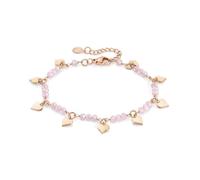 Nomination® - Bracciale Donna, Collezione Mon Amour in Acciaio e Cristalli, Finitura Oro Rosa, Lunghezza Regolabile 16-19 cm, Elegante, Regalo Donna, Confezione Originale (Cuore)