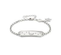 Nomination - Bracciale Donna Cuore, Collezione Talismani in Argento 925 e Pietra di Luna, Incisione I miei desideri possano…, 15,50-19 cm, Elegante, Regalo Donna, Confezione Originale