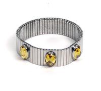 Nomination Bracciali Op-Xte Xl Piatti In Acciaio E 3 Pietre Giallo