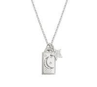 Nomination - Collana Donna Charm Luna, Collezione Talismani in Argento 925 e Pietra di Luna, Incisione I miei desideri possano…, Regolabile 42-47 cm, Elegante, Regalo Donna, Confezione Originale