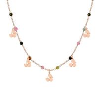 Nomination | Collana Donna Collezione Mon Amour - Chiusura a Moschettone - Acciaio, Argento 925 e Cristalli Colorati con Pendenti a forma di Ciliegie - Made in Italy - 38/42 cm (Oro Rosa Ciliegie)