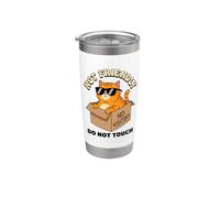 Non amichevole Nessun visitatore Cat Meme Non toccare Kitty Bicchiere termico in acciaio inox doppia parete