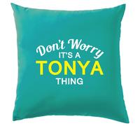 Non Ansia It's A Tonya Cosa Cuscino Cognome Personalizzato Nome Famiglia Cover