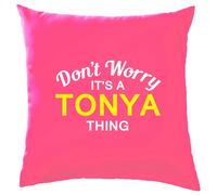 Non Ansia It's A Tonya Cosa Cuscino Cognome Personalizzato Nome Famiglia Cover