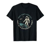 Non Anti-Sociale Cosmic Orbit Astronauta Graphic Maglietta