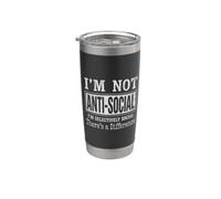 Non antisociale Sono selettivamente sociale introverso Bicchiere termico in acciaio inox doppia parete