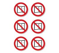 Non aprire la finestra, segno di divieto - basato su DIN EN ISO 7010 / ASR A1.3