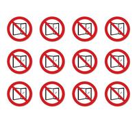 Non aprire la finestra, segno di divieto - basato su DIN EN ISO 7010 / ASR A1.3