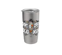 Non aprire morto dentro divertente Halloween scheletro fantasma pipistrello Bicchiere termico in acciaio inox doppia parete