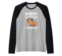 Non Ascoltare pensando al Simpatico Animale Divertente dei Capibara Maglia con Maniche Raglan