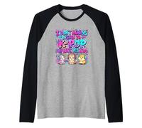 Non ascolto Sempre K-Pop oh aspetta Sì, Faccio Animali Carini Maglia con Maniche Raglan