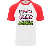 Non Avendo Bambini The Dog È Allergic Divertente Uomo S/S Baseball T-Shirt