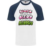 Non Avendo Bambini The Dog Is Allergic Divertente DA UOMO S/S Baseball T-Shirt