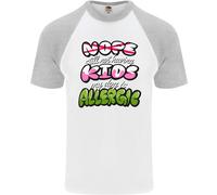 Non Avendo Bambini The Dog Is Allergic Divertente DA UOMO S/S Baseball T-Shirt