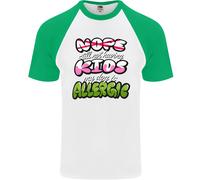 Non Avendo Bambini The Dog Is Allergic Divertente DA UOMO S/S Baseball T-Shirt