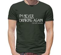 Non Berro Mai Più - Maglietta Da Uomo - Divertente Pub Vino Birra Gin Amore