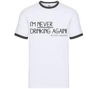 Non Berro Mai Più - Ringer Da Uomo - Divertente Pub Vino Birra Gin Amore