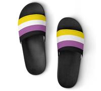 Non-Binary Bandiera della Comunità Donna Casa Pantofole per gli Uomini Doccia Slides Bagno Scarpe Sandali, Stile:, 42 EU