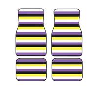 Non-Binary Pride Flag 4 pezzi tappetini per auto tappeti per auto set completi universale adatto per SUV, furgoni, berline, camion protezione per tutte le stagioni auto piede tappeto