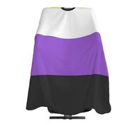 Non Binary Pride Flag Donna Uomo Mantello Da Barbiere Leggera Mantellina Parrucchiere Con Chiusura A Gancio Mantella Taglio Capelli Per Tagliare I Capelli Acconciatura Parrucchieri 168X140Cm