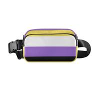 Non-binary Pride Flag Nb Nonbinary Pride Lgbt Elegante Marsupio Borsa a tracolla per donne e uomini Resistente all'acqua Borsa da cintura con tracolla regolabile per viaggi, palestra, lavoro