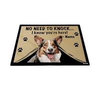 Non C'È Bisogno Di Bussare, So Che Sei Qui - Cane Welsh Corgi Cardigan Tappetino Da Bagno Antisporco Tappeto Ingresso Casa Resistente Tappetini Porta Dingresso Per Balcone Interno 40X60 Cm