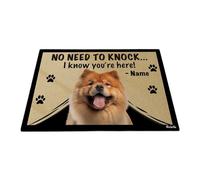 Non C'È Bisogno Di Bussare, So Che Sei Qui - Chow Chow Dog Tappetino Da Bagno Divertenti Tappeti D'Ingresso Facile Da Pulire Tappetini Porta Dingresso Per Camera Letto Soggiorno Terrazzo 40X60 Cm