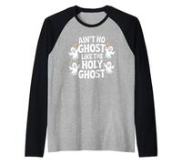 Non c'è Fantasma Come Lo Spirito Santo Halloween Christian Ghost Maglia con Maniche Raglan