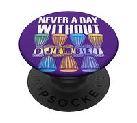 «Non c'è giorno senza Djembe» Adoro la batteria africana PopSockets PopGrip Adesivo