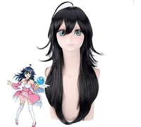 Non c'è mai una ragazza online? Tamaki Ako Parrucca piena cosplay lunga blu scuro + cappuccio parrucca PL-508
