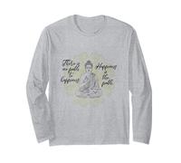Non c'è Percorso per LA Felicità Buddha Buda Meditando Mandala Maglia a Manica