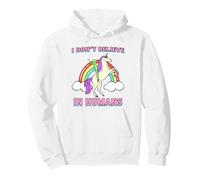 Non Ci Credo (Divertente Grafica aliena Unicorno Arcobaleno) Felpa con Cappuccio