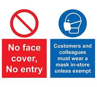 Non ci sono coperture, nessun ingresso I clienti e i colleghi devono indossare una maschera in negozio a meno che non esenti.