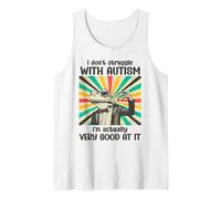 Non combatto con l'autismo Funny Frog Autistic Retro Canotta