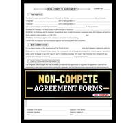Non-Compete Agreement Forms: Non-Competition Contract Logbook for Employers, HR & Small Businesses | Prevent Employees From Engaging in Competitive Work | 60 Forms, 120 Single-Sided Pages