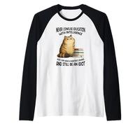 Non confondere mai l'educazione con Il Gatto dell'intelligenza Maglia con Maniche Raglan