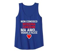 Non Conosco Nessuna Canzone Ma Amo Vederla Felice Concerto Canotta, Donna, Blu Reale, M
