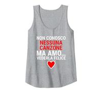 Non Conosco Nessuna Canzone Ma Amo Vederla Felice Concerto Canotta, Donna, Grigio Melange, XXL