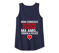 Non Conosco Nessuna Canzone Ma Amo Vederla Felice Concerto Canotta, Donna, Navy, L