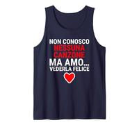 Non Conosco Nessuna Canzone Ma Amo Vederla Felice Concerto Canotta, Uomo, Navy, XL