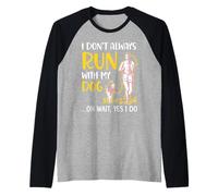 Non corro sempre con il mio cane Canicross Running Dog Lover Maglia con Maniche Raglan