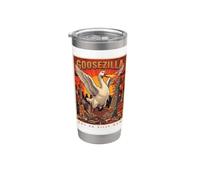 Non così sciocco ora Goosezilla Kaiju Mostro City Attack Parodia Bicchiere termico in acciaio inox doppia parete