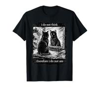 Non Credo Quindi di Non Essere Grunge Gothic Black Cat Maglietta