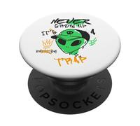 Non crescere mai è una trappola (divertente grafica aliena) PopSockets PopGrip Adesivo